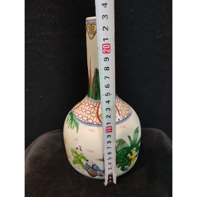 Early 20th Century Chinese Ceramic Vase Jiajing Marked Famille Verte Doucai Porcelain Bell‑shaped Zun Vase Hand Painted Playing Children Pattern For Sale - Image 5 of 11