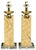 Vintage Modernist Table Lamps With Faux-Travertine Finish and Lucite Bases, a Pair For Sale