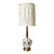 Vintage Ivory Globe Table Lamp With Raised Botanical Vines and Tall Gathered Shade For Sale
