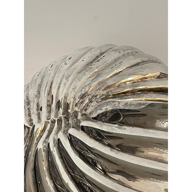 Vintage Large Silver Plate Nautilus Champagne Bottle Cooler/Planter For Sale - Image 10 of 14
