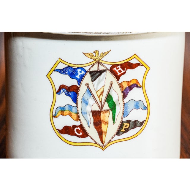 American Neat Ivy League Antique Porcelain Tobacco Jar Yale, Harvard, Columbia, Princeton Tobacciana For Sale - Image 3 of 15