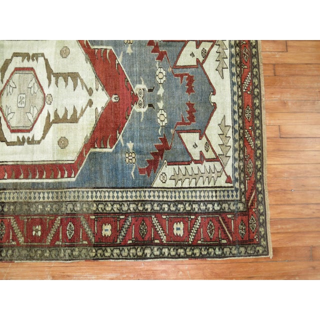 Early 20th Century Zabihi Collection Antique Persian Serapi Pictorial Rug For Sale - Image 5 of 6