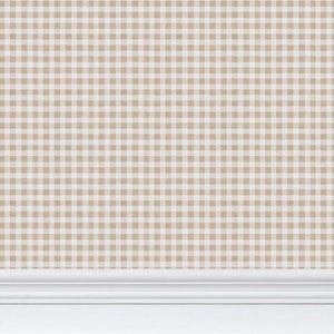Austen Gingham Small Check Removable Wallpaper – Linen Tan Sample