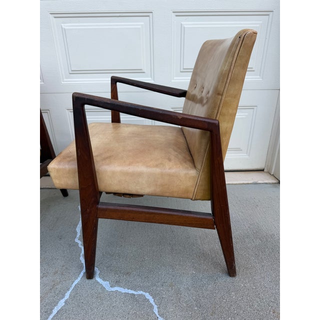 Authentic pair of Jens Risom Design Inc. armchairs, model K 390 and K 383, made by Risom Manufacturing Corp. in North...
