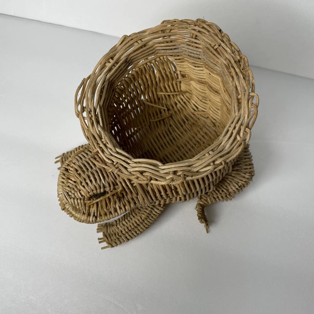 Mario Lopez Torres 1970s Wicker Frog Planter in the Style of Mario Lopez For Sale - Image 4 of 8