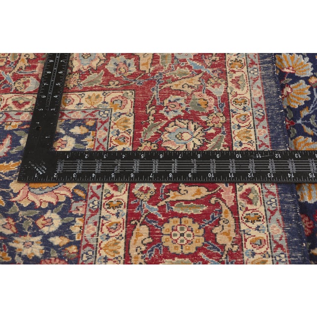 Navy Blue Vintage Chinese Tabriz Rug, 05'00 X 08'07 For Sale - Image 8 of 11