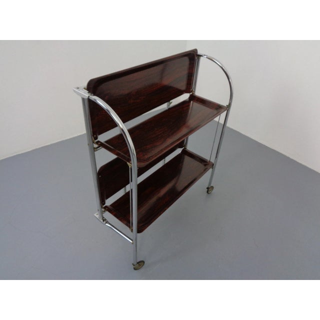 Vintage Optic Rosewood Pressalit Tea Cart, 1970s For Sale - Image 9 of 18