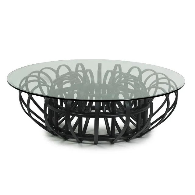 Contemporary Rattan Cocktail Table, Black - Aiden Collection by Oggetti For Sale - Image 3 of 3