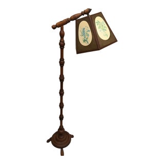 Vintage Wooden Bridge Floor Lamp For Sale