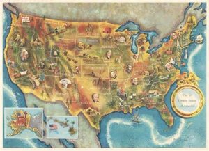 American Election Map and Presidential Fact Sheet, 1960