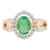 1.01 Cts Oval Emerald & Diamond Wedding Ring Size 6 For Sale
