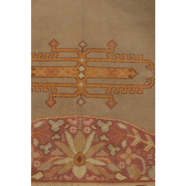 1910s 1910s Antique Rug in Beige-Brown With Open Field & Geometric Borders, From Rug & Kilim For Sale - Image 5 of 7