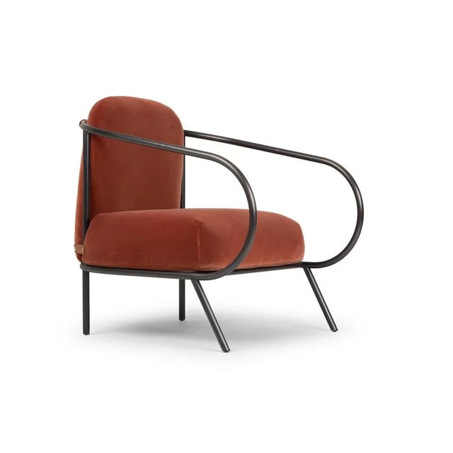 Minima Armchair by Mingardo Dimensions: D75 x W94 x H79.5 cm Materials: Burnished iron structure, Polyurethane with cotton...