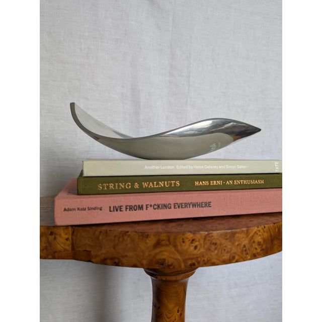 1980s Vintage Brushed Chrome Metal Catch All, 1980s For Sale - Image 5 of 12