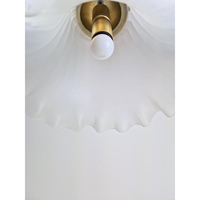 1960s Vintage Glass & Brass Handkerchief Pendant Lamp from Peill & Putzler, 1960s For Sale - Image 5 of 11