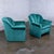 Textile 1980’s Art Deco Revival Hollywood Regency Channeled Fan Back Club Chairs W/Teal Chenille Fabric by Perfection Furniture, a Pair For Sale - Image 7 of 18