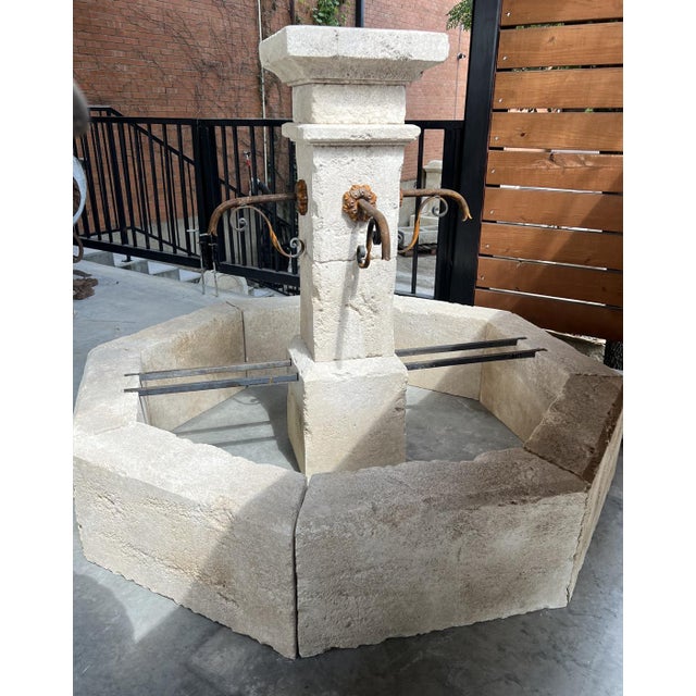 Auriol French Limestone Octagonal Center Fountain From Provence For Sale - Image 4 of 12