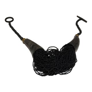 Multi-Strand Black Bead Necklace Tribal Boho Style Toy For Sale