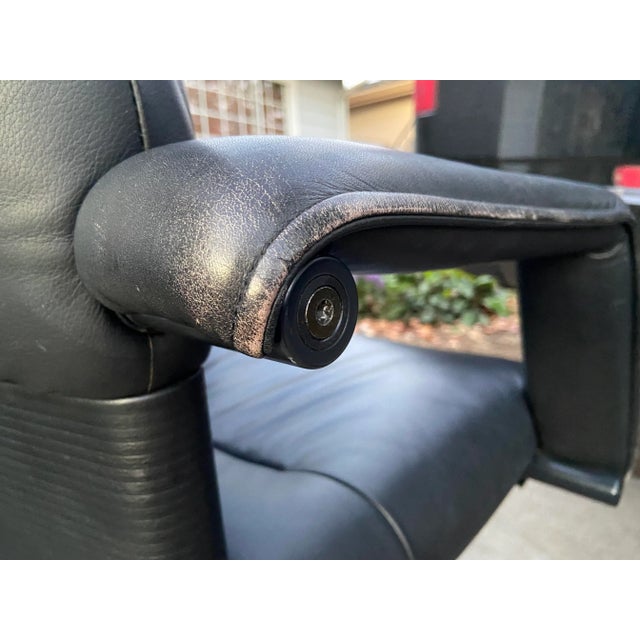 Black Vintage Mario Bellini Leather Swivel Executive Desk Chair for Vitra For Sale - Image 8 of 12
