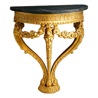 Louis XVI Marble Wall Console Table For Sale