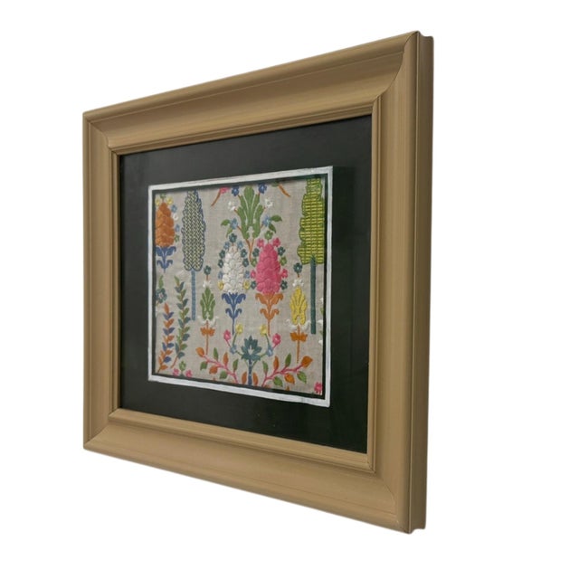 A vibrant, art-forward piece featuring Schumacher’s iconic “Desna Embroidery” textile — known for its playful florals,...