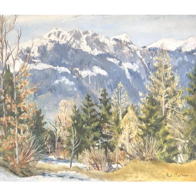 Paul Mathey, Vue sur la montagne, Oil on Cardboard For Sale - Image 7 of 7
