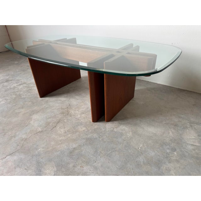 1970s Danish Modern Teak & Glass Coffee Table by Gustav Gaarde for Trekanten Hestbaek/ Sold For Sale - Image 4 of 12