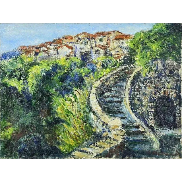 Pino Romanò, Old Town, Oil Painting, 1990s For Sale - Image 4 of 4
