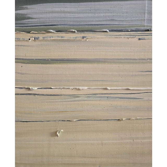 Minimalist Seascape — Abstract Landscape Oil Painting | Natural Color Palette For Sale - Image 9 of 12