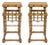 Pair of Early 20th Century Chinese Hand Carved Wood Pedestals Faux Bamboo Style For Sale
