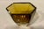 Six sided art glass, unmarked, most likely Scandinavian. This is a lovely deep amber color. Rare find!