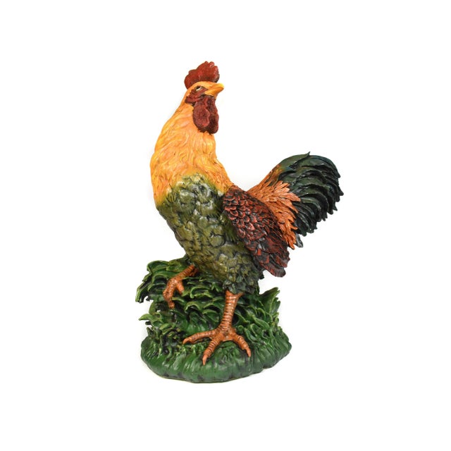 Bring the country French style into your kitchen with this stunning unique vintage rooster sculpture. Tall colorful...