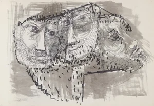 Sketch for Sculpture Ink and Watercolor on Paper Painting, Chaim Gross