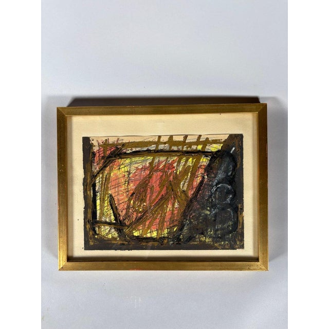 Sonja SEKULA (1918-1963) Gouache Painting. Abstract Expressionist Composition. 1953. Gouache and gold paint on paper,...