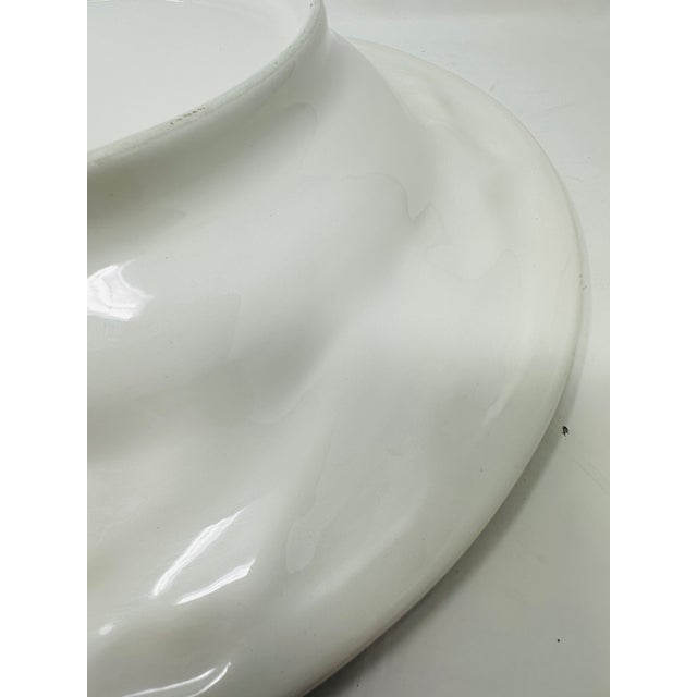 Large 16” Vintage 1980s Italian White Creamware Fruit Relief Centerpiece Serving Bowl For Sale - Image 13 of 16