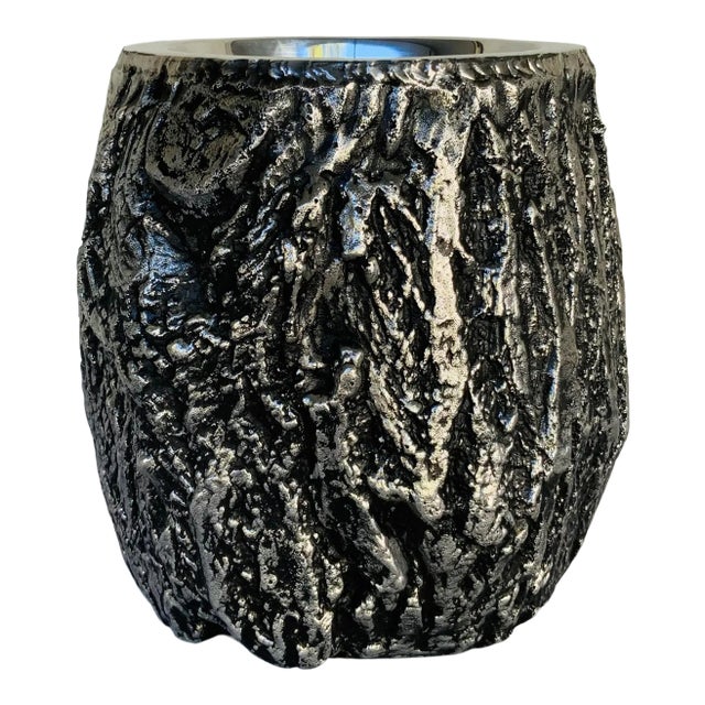 Studio a Home Modern Black Nickel Oak Vase For Sale