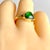 Green 14k Gold Bezel Dome Ring Trillion Cabochon Colombian Emerald, Size 6 For Sale - Image 8 of 11