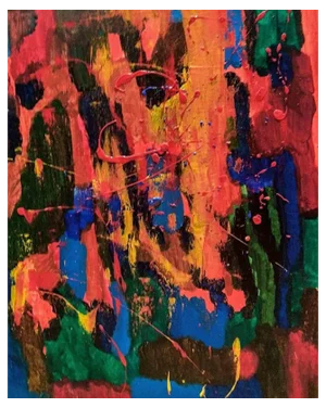 Laura Placa, Red, Original Acrylic on Canvas, 2021