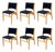 Set of Six Danish Beech Dining Chairs by Erik Buch | Dovetail Joinery & Black Upholstery For Sale