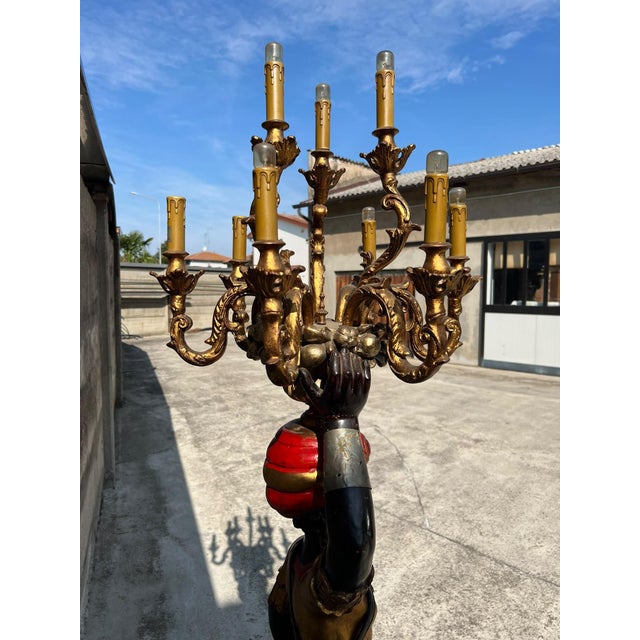 Plastic Nine-Light Floor Lamp in Venetian Moor Polychrome by Ignoto for Ignoto For Sale - Image 7 of 16