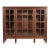 Stickley Brothers Style Antique Mission Oak Arts & Crafts Glass Front Triple Bookcase, Circa 1910 For Sale