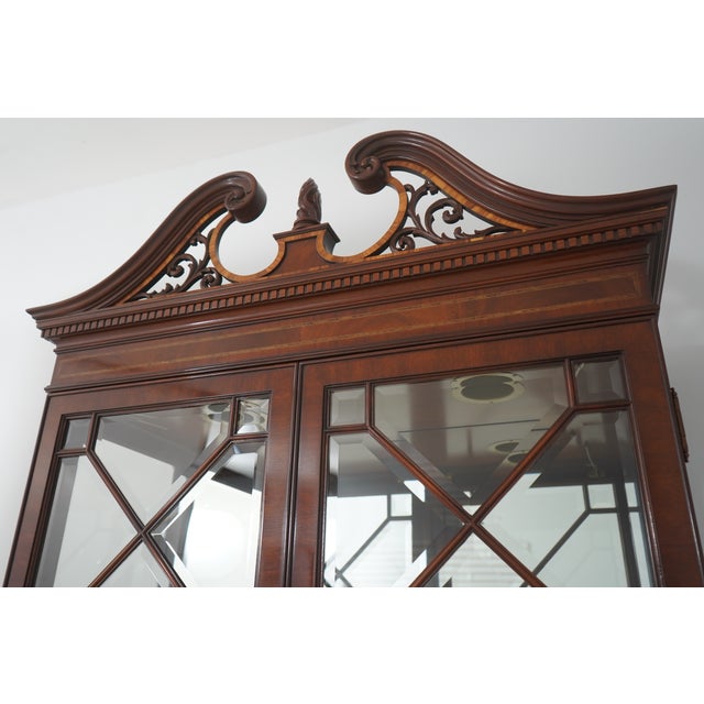 Karges Beveled Glass Chippendale Mahogany Curio Cabinet For Sale - Image 14 of 16