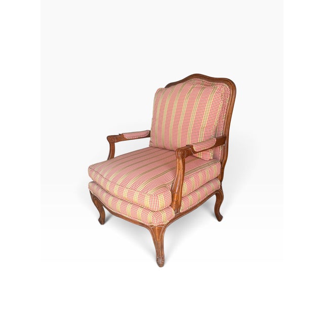 Century Furniture Vintage Century Furniture French Louis XV Style Bergère Lounge Chair For Sale - Image 4 of 16