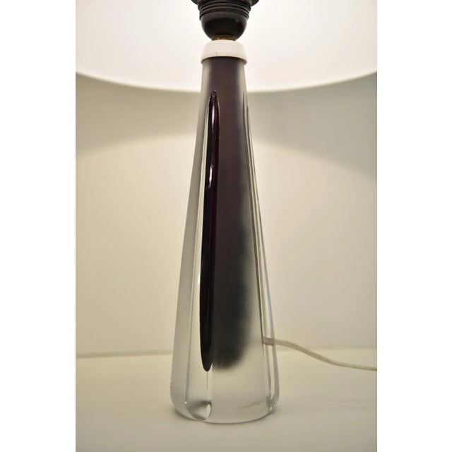 Doublecoated Frosted Glass Purple Core Table Lamps by Kosta, Sweden, Set of 2 For Sale - Image 10 of 12