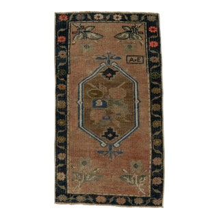 Turkish Mini Rug Oriental Hand Knotted Vintage Rug 1'6" x 2'7" #21218 For Sale