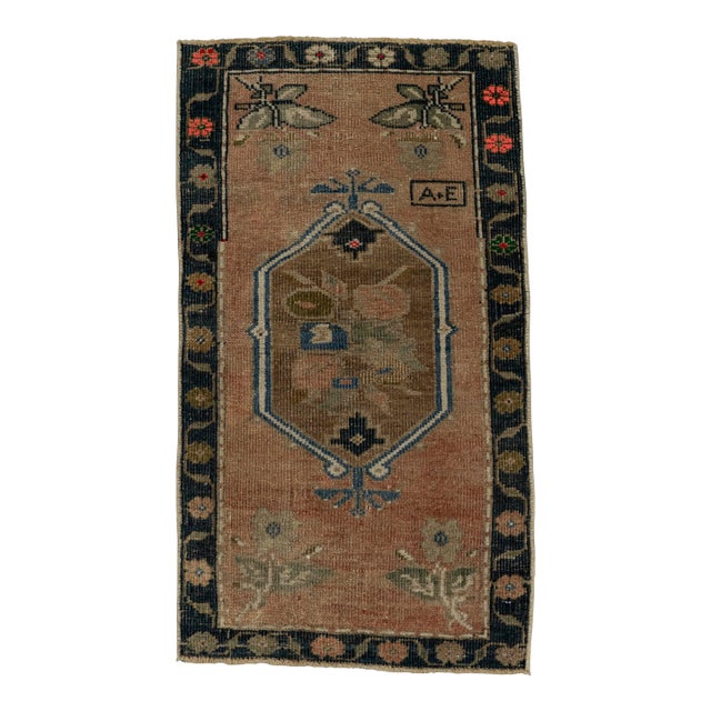 Turkish Mini Rug Oriental Hand Knotted Vintage Rug 1'6" x 2'7" #21218 For Sale