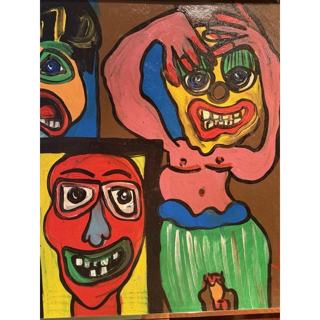 Keil Peter Robert, Faces Abstract Naive New Wild Ones, 1980s, Oil on Canvas For Sale - Image 9 of 13