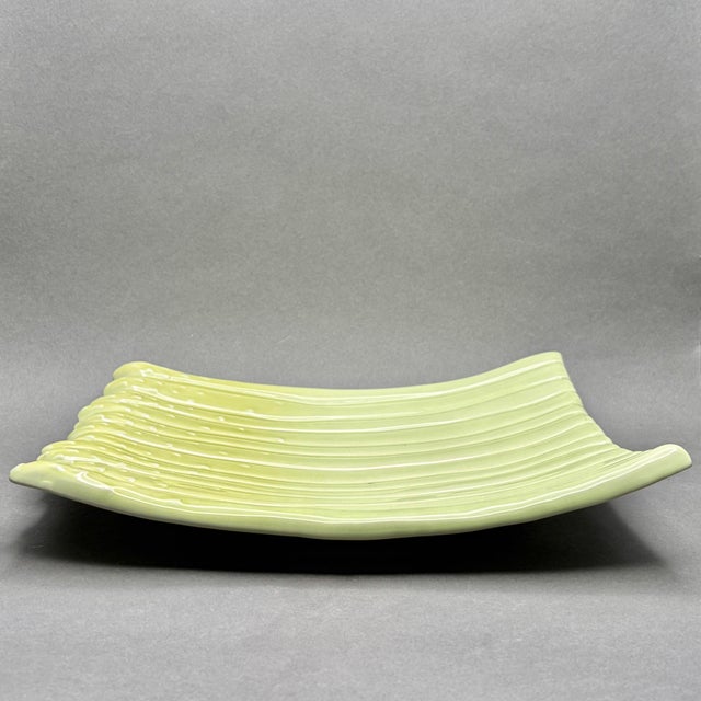 Mid-Century Modern Vintage Mid-Century Modern Asparagus Embossed Ceramic Serving Dish For Sale - Image 3 of 9