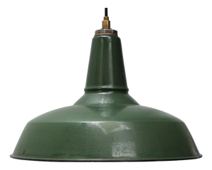 Vintage Industrial Green Enamel Pendant Light from Benjamin Electric Manufacturing Company