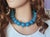 Blue Sponge Quartz Statement Necklace, Huge 24 Mm Round Blue Quartz Beads, Sterling Silver Toggle Clasp, Bold Gemstone Necklace For Sale - Image 4 of 8